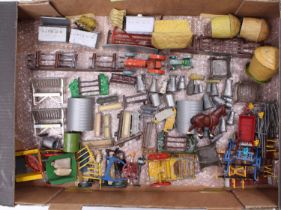 One tray containing a quantity of Britains and similar lead hollow cast and diecast miniatures to