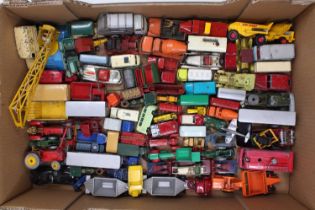 One tray containing a quantity of mixed Matchbox, Corgi, and Dinky vintage diecast vehicles to