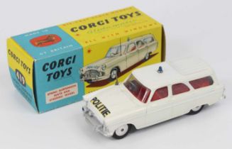 Corgi Toys, No.419 "Dutch Promotional" Ford Zephyr Motorway Patrol "Politie", white body, red