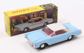 Dinky Toys Hong Kong issue No.57/001 Buick Riviera, comprising light blue body with white roof and