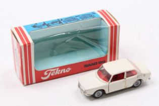 Tekno No.837 Saab 99, white body with red interior, housed in the original window box, box window