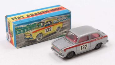 A Mercury No. 42 Fiat Abarth 1000 comprising of silver body with red racing stripe and No. 132 to