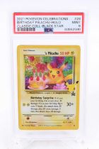 A PSA Graded 2021 Pokemon Celebrations "Birthday Pikachu" Classic Collection Black Star Promo number