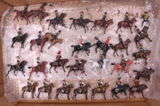 One tray containing a quantity of antique and vintage British lancers and others by Britains, Lancer