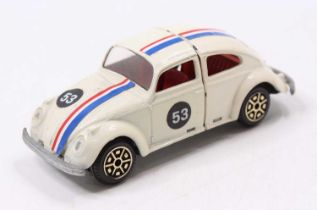 A Politoys No. NW2 Herbie saloon comprising of off-white body with blue, red & white racing stripe