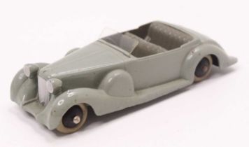 A Dinky Toys No. 38C Lagonda, early post-war issue, finished in grey with smooth hubs, white tyres