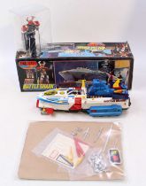 A Toei New DX battle shark from the Battle Fever J series, housed in the original but repaired