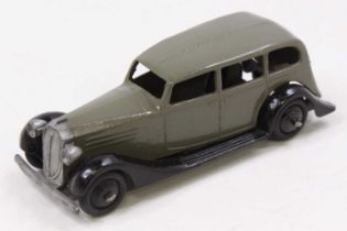 A Dinky Toys loose model of a 30d Vauxhall saloon, comprising black and grey body with black hubs (