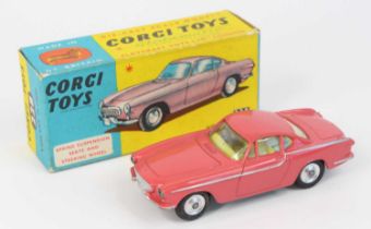 Corgi Toys, No.228 Volvo P1800, salmon pink body, spun hubs, lemon interior, in the original box