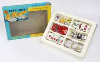 Corgi Toys, Gift Set 46, "All Winners Gift Set", comprising of E Type Jaguar, chrome body with RN2