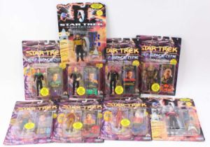 Nine Star Trek Deep Space Nine action figures by Playmates, to include Odo Chief Security Officer of