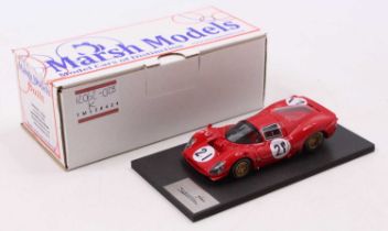 A Marsh Models 1/43 scale factory hand built model of a MM299B Le Mans Ferrari P3 1966 race car,
