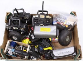 Tray containing large quantity of radio control related equipment, accessories ,parts etc to