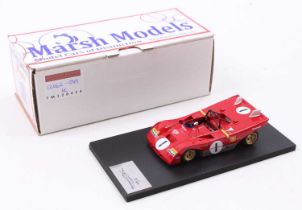 A Marsh Models 1/43 scale factory hand-built model of an MM259 M51 Ferrari 312PB 1971 Spa race