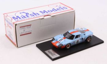 A Marsh Models 1/43 scale factory hand-built model of an MM249 M6 Ford GT40 1969 Gulf Le Mans race