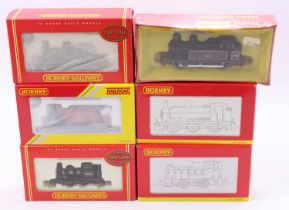 Six Hornby ‘small’ locos: R3867 0-4-0 2020 Collectors Club; R2065 LMS 0-4-0 ‘Pug’ no.11232 black;