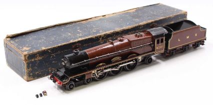 1938-40 Hornby ‘Princess Elizabeth’ loco & tender, LMS 6201. The LMS deep maroon colour has faded to