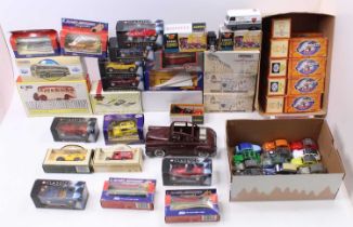 Three Boxes Containing Boxed And Loose Modern Issue Diecast To Include; Norev Peugot 203, Matchbox A