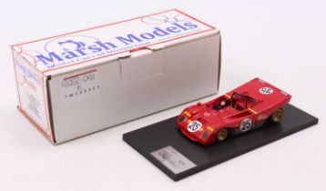 A Marsh Models 1/43 scale factory hand-built model of an MM230 M25 Ferrari 312PB 1971 Sebring race
