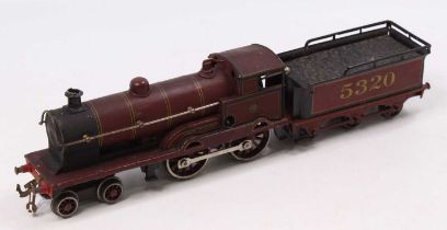 Bing for Bassett-Lowke 0-gauge 4-4-0 clockwork loco & coal rail tender ‘George the Fifth’ 5320 on