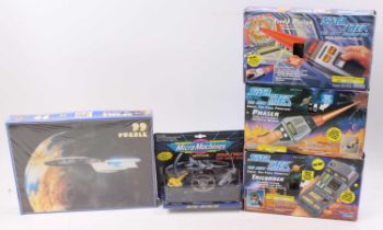 Five Star Trek related interactive playsets and others, to include Star Trek The Next Generation