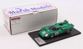 A Marsh Models 1/43 scale factory hand built model of a MM225 Lola T70MKIIIB, finished in green with