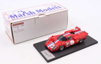 A Marsh Models 1/43 scale factory hand built model of a MM225 Lola T70 MKIIIB, finished in red