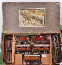 Bing electric train set comprising LMS 0-4-0 no.4429 loco and LMS tender, maroon with yellow & black