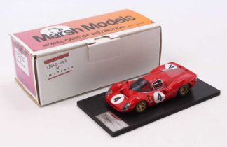 A Marsh Models Thundersport 1/43 scale model kit of an MM194/B4 Ferrari P4 Monza 1967 race car, as
