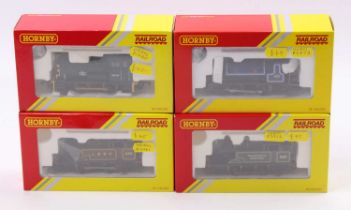 Four small Hornby locos: R2672 Caledonian 0-4-0 No.272 blue (NM) (BNM); R3212 ‘Transatlantic