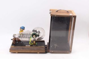 Scratchbuilt Stirling cycle hot air gas powered engine, titled Noddy, free running example housed in