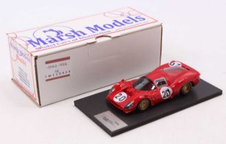 A Marsh Models 1/43 scale factory hand built model of a MM229B Le Mans Ferrari P3 1966 race car,