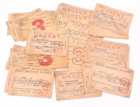 Collection of GWR 1920s Urgent Luggage and Wagon Labels