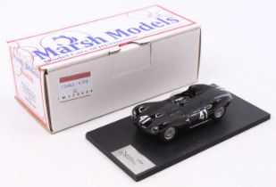 A Marsh Models 1/43 scale factory hand-built model of an MM263 M41 Jaguar D-type 1956 racing car, as