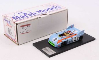 A Marsh Models factory hand-built model of a 1/43 scale No. MM232 B2 Porsche 908/3 Nurburgring