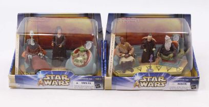 A Hasbro Star Wars circa 2003, Jedi High Council gift sets, two examples, both scenes 1 and scenes 2