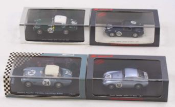 A collection of four various boxed Spark Models 1/43 scale Austin Healey related miniatures