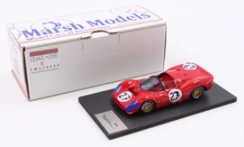 A Marsh Models 1/43 scale factory hand built model of a MM239B27 Ferrari P3 Spyder 1966 Le Mans race