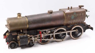 A part built 3.5" gauge live steam 4-6-0 locomotive and tender, requires major work for completion