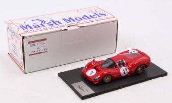 A Marsh Models 1/43 scale factory hand built model of a MM229B1 Ferrari P3 1966 Spa 1st race car,