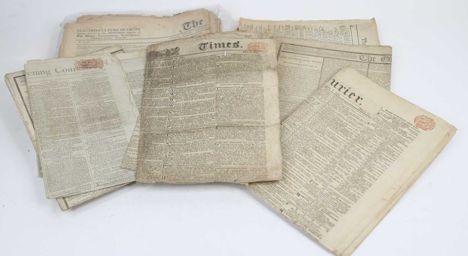 A collection of 18th century and later newspapers to include The Gazetteer, London, Saturday March