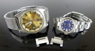A Tissot PR516 gent's steel cased automatic wristwatch, on replacement meshlink bracelet, case dia.