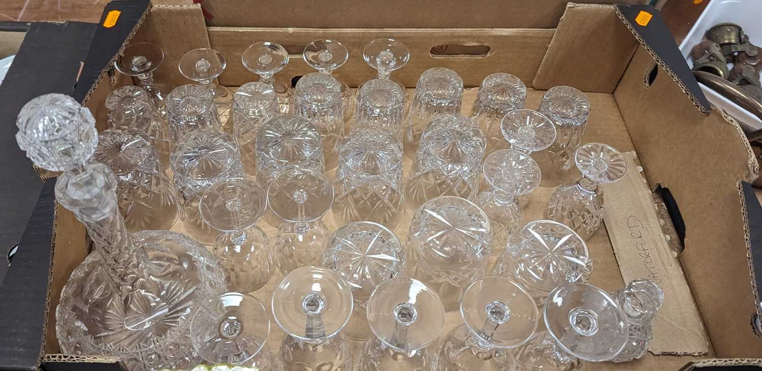 A collection of crystal glassware
