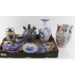 A box of miscellaneous items to include a Royal Worcester tureen & cover, modern Japanese style