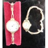 A JW Benson of London lady's vintage 9ct gold cased manual wind wristwatch, on 9ct gold expanding