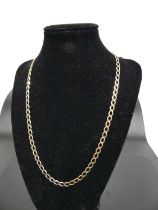 A modern 9ct gold flat curblink neck chain, 11.6g, 50cm Stamped 375 on clasp, very rubbed.375 on