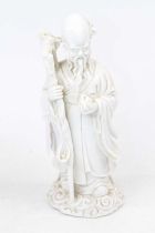 A Chinese blanc-de-chine figure of The Immortal Shou Lao, h.28cm