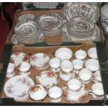 Two boxes of mixed ceramics, to include Royal Albert Old Country Roses and a Johnson Brothers Indian