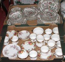 Two boxes of mixed ceramics, to include Royal Albert Old Country Roses and a Johnson Brothers Indian