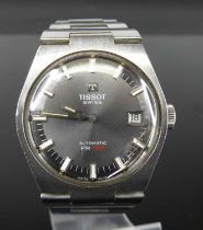 A gent's Tissot PR516 steel cased automatic bracelet watch, having signed grey dial with date